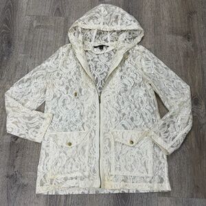 Insight Cream Lace Waterproof Hooded Jacket